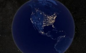 Dünyanın uzaydan bir görüntüsü. Resimde görülen Amerika kıtası.